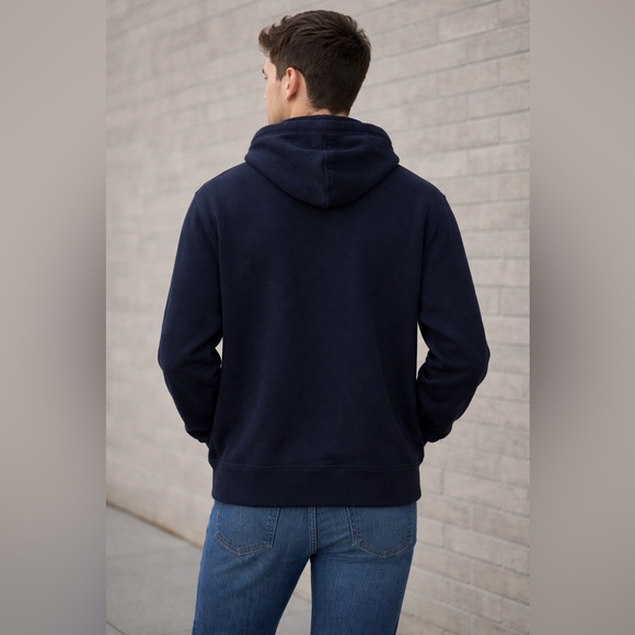 American Eagle Graphic Hoodie Navy Heritage Eagle Logo Pullover Large - Picture 2 of 5